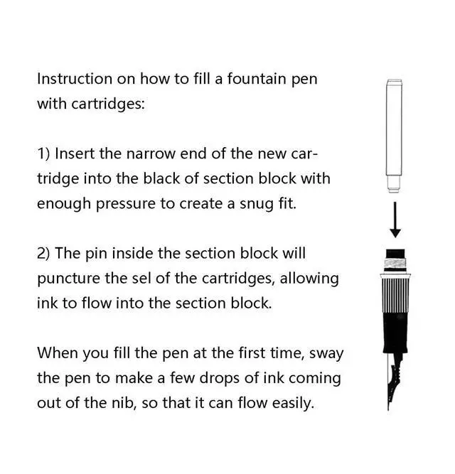 Alt view image 3 of 7 - Fountain Pen Ink Cartridges Black Color, Set of 30 Refill Ink Cartridges, 3.4 mm Bore Diameter