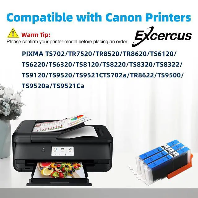 Alt view image 2 of 7 - CLI-281 Cyan Ink Cartridge Replacement for Canon CLI-281XXL 281XXL 281 Cyan Use for Canon PIXMA TS6320 TR7520 TS8120 TS8320 TR8520 TS9120 (3X CLI-281XXL C)