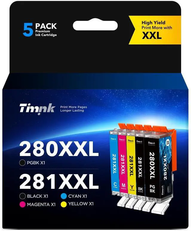 Main image of 280 281 PGI-280XXL CLI-281XXL Compatible Ink Cartridges Compo Pack | Replacement for Canon TR7520 TR8520 TS6120 TS6220 TS8120 TS8220 TS9120 TS9520 TS6320 TS9521C (5 Pack)