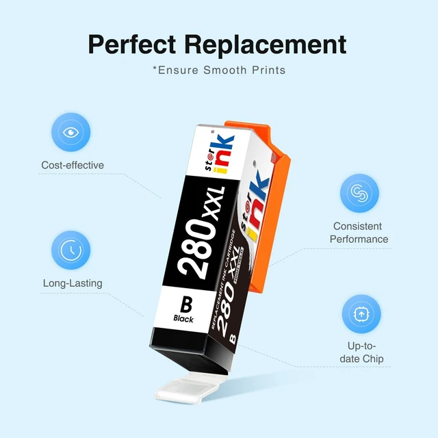 Alt view image 4 of 6 - Replacement for Canon PGI-280 XXL 280XXL PGBK Ink Cartridges 2 Pack | 280XXL Black Ink Cartridge Compatible with Canon Pixma TR8620 TR8620a TR8520 TR7520 TS9120 TS8320 TS8220 TS6120 TS6220 TS6320