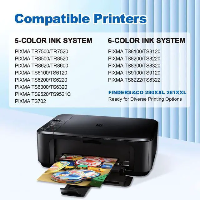 Alt view image 3 of 6 - 280 PGBK PGI-280 XXL Black Ink for Canon PIXMA TS6320 TR7520 TS8120 TS8320 (3X PGI-280XXL PGBK) PGI280 CLI281 XXL Ink Cartridge for Canon TR8520 TR8620 TS9120 TS8220 TS8100 TS8200 TS9100 TR7500 TR8500