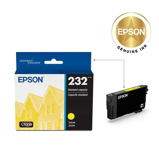 Alt view image 2 of 6 - 232 Claria Ink Standard Capacity Yellow Cartridge (T232420-S) Works with Workforce WF-2930,2950 and Expression XP-4200, 4205