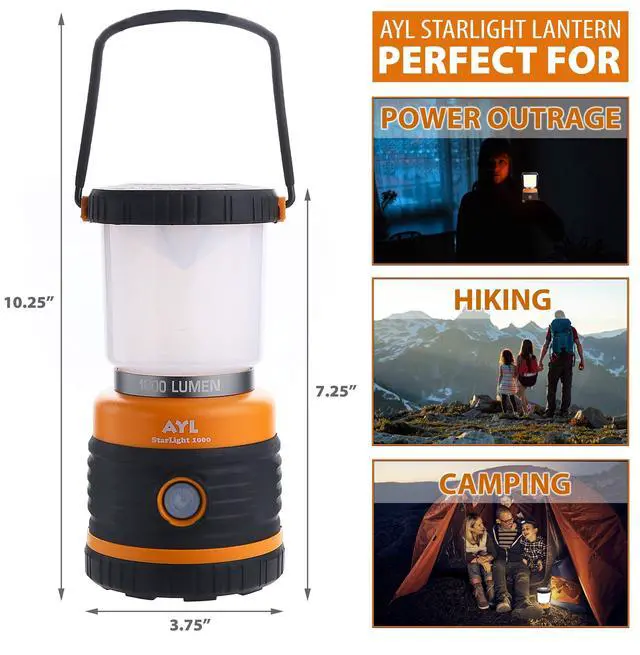 Alt view image 4 of 7 - LED Camping Lantern Rechargeable, 1800LM, 4 Light Modes, 4400mAh Power Bank, IP44 Waterproof, Perfect Lantern Flashlight for Hurricane, Emergency, Power Outages, Home and More, USB Cable Included
