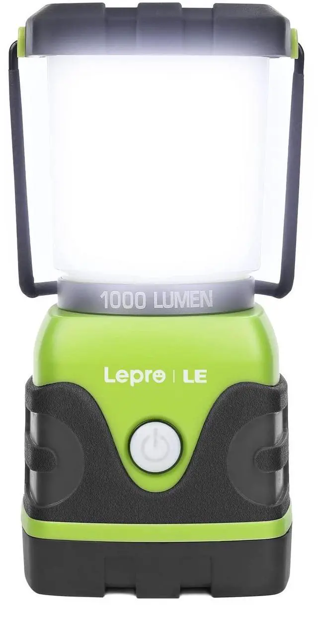 Main image of 1000LM Battery Powered LED Camping Lantern with 4 Light Modes, Green | Tent Light, Camping Essentials, Waterproof Lantern Flashlight for Camping, Emergency Light, Power Outages, Not Rechargeable