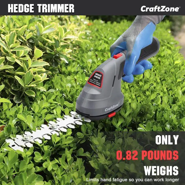 Alt view image 7 of 7 - Cordless Grass Shear & Hedge Trimmer, 2 in 1 Handheld Bush Trimmer, 8V Electric Shrub Trimmer/Grass Cutter with Type-C Cable and Rechargeable Lithium-Ion Battery