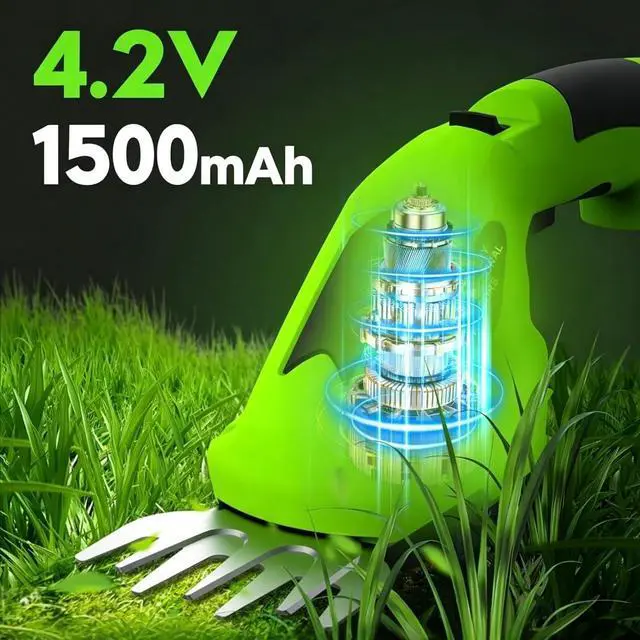 Alt view image 3 of 6 - Cordless Grass Shear & Shrubbery Trimmer - 2 in 1 Handheld Electric Grass Trimmer Hedge Shears/Grass Cutter,for Garden