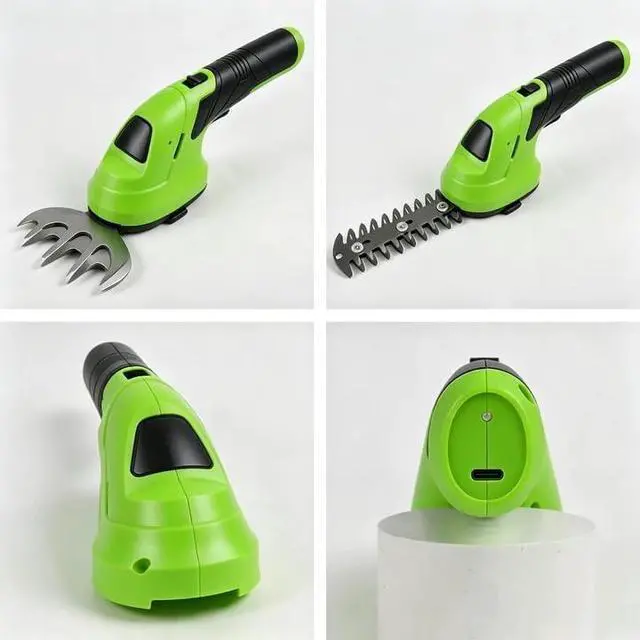 Alt view image 6 of 6 - Cordless Grass Shear & Shrubbery Trimmer - 2 in 1 Handheld Electric Grass Trimmer Hedge Shears/Grass Cutter,for Garden