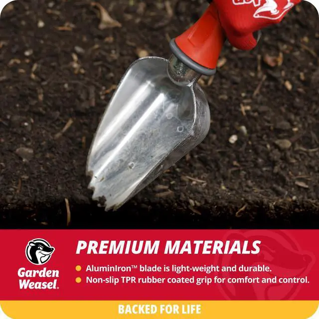 Alt view image 4 of 7 - Oversized Potting Scoop for Soil Digging Planting Gardening | Heavy duty steel scoop for transplanting, moving soil & potting mix. Mini shovel design for garden beds & container planting
