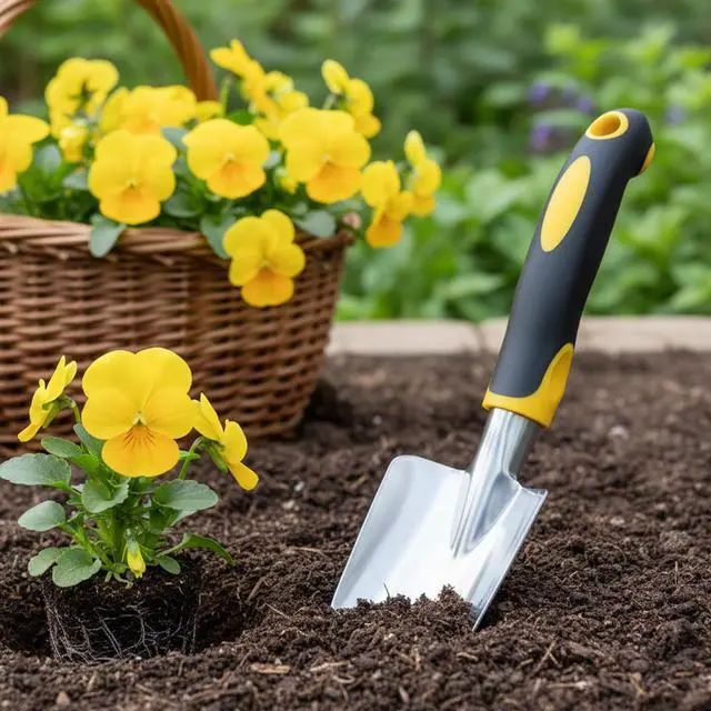 Alt view image 4 of 7 - 10 Pcs Garden Shovels Bulk, Hand Shovels Heavy Duty Trowel Garden Tool, Small Metal Hand Shovel Bulk Spade Shovel Gardens with Soft TPR Handle for Lawn Yard Farm