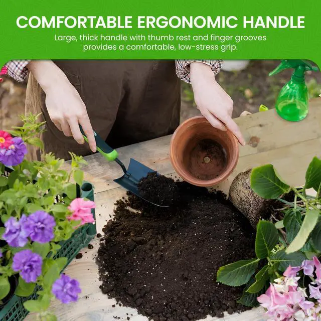 Alt view image 4 of 7 - Garden Guru Heavy Duty Garden Trowel Hand Shovel for Gardening Strong Carbon Steel Hand Trowel with Ergonomic Non-Slip Handle Perfect for Digging, Planting, Transplanting, and Cutting Roots