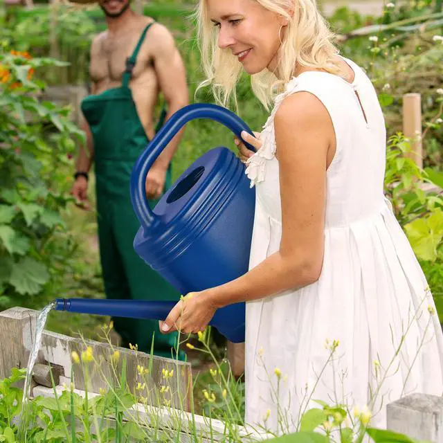 Alt view image 5 of 6 - 2 Gallon Watering Can for Indoor Plants, Garden Watering Cans for Outdoor Plant House Flower, Modern Plant Watering Can Large Long Spout with Sprinkler Head