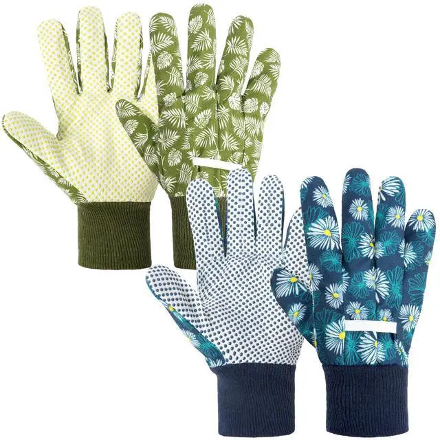 Main image of Floral Gardening Gloves for Women/Ladies, 2 Pairs, Universal Size | Non-Slip Grip Garden Work Gloves, Comfortable Thorn Proof Garden Gloves for Farm, Yard, Pruning, Outdoor Multi-Purpose