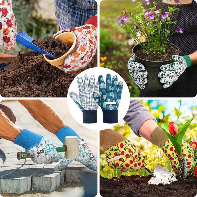 Alt view image 6 of 7 - Floral Gardening Gloves for Women/Ladies, 2 Pairs, Universal Size | Non-Slip Grip Garden Work Gloves, Comfortable Thorn Proof Garden Gloves for Farm, Yard, Pruning, Outdoor Multi-Purpose