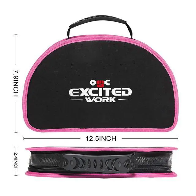 Alt view image 6 of 7 - 89 Piece Pink Tool kit, Ladies Hand Tool Set with Easy Carrying Round Pouch Household Tool Kit Perfect for DIY, Home Maintenance and Dorm Repair