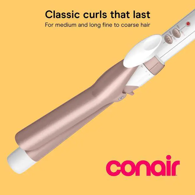 Alt view image 2 of 7 - Curling Iron, Double Ceramic, 1" Barrel, White/Rose Gold | Hair curler and hair waver for medium to long hair with 30 heat settings, built-in heat protection, a cool tip, and auto off