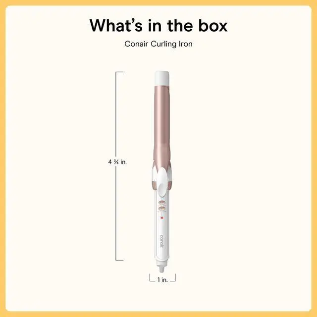 Alt view image 7 of 7 - Curling Iron, Double Ceramic, 1" Barrel, White/Rose Gold | Hair curler and hair waver for medium to long hair with 30 heat settings, built-in heat protection, a cool tip, and auto off