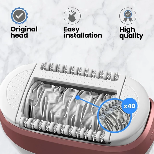 Alt view image 5 of 6 - Replacement Epilator Head 81533164 Compatible with Braun Silk-épil 7, Silk-épil 9 and Xpressive | Extra Wide Epilation Head, White