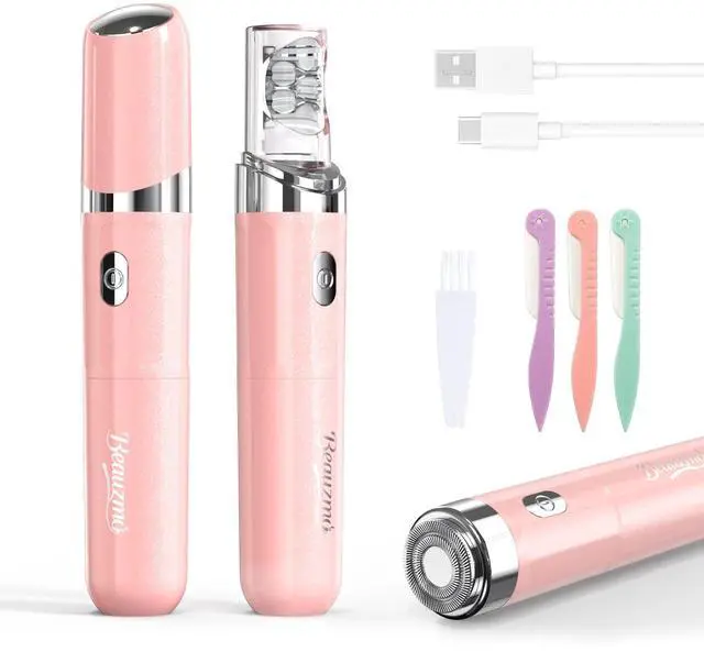 Main image of Facial Hair Remover for Women, 2-in-1 Epilator for Women with LED Light USB Rechargeable Portable Electric Epilators Painless Lady Shavers for Face, Lip, Chin, Leg, Arms, Bikini (Pink)