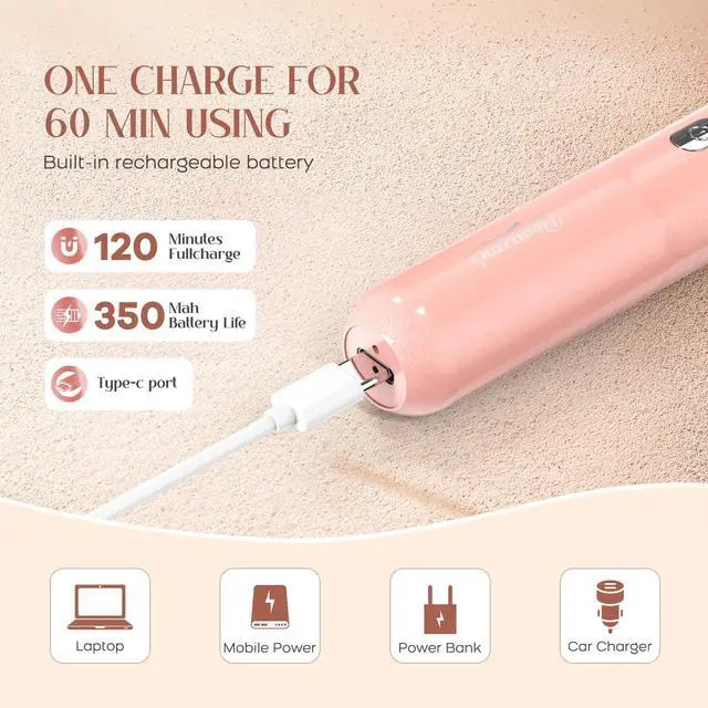 Alt view image 6 of 7 - Facial Hair Remover for Women, 2-in-1 Epilator for Women with LED Light USB Rechargeable Portable Electric Epilators Painless Lady Shavers for Face, Lip, Chin, Leg, Arms, Bikini (Pink)