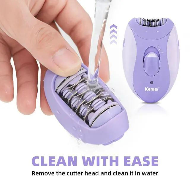 Alt view image 4 of 7 - 4-in-1 Women's Epilator Hair Remover for Face Legs Arms km-6037 | Women's Shaver & Hair Remover for Face, Legs, Arms, Body, Bikini; 2 Speeds, USB Charging, 90 min