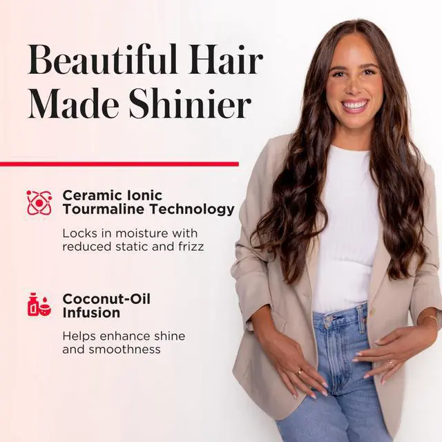 Alt view image 3 of 7 - SmoothStay 1.5" Coconut Oil Infused Curling Iron | Ceramic Curling Iron with Tourmaline Ionic Technology, Loose Soft Curls, Enhanced Shine, Reduced Frizz, Dual Voltage