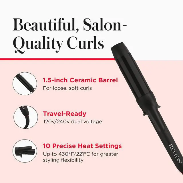 Alt view image 5 of 7 - SmoothStay 1.5" Coconut Oil Infused Curling Iron | Ceramic Curling Iron with Tourmaline Ionic Technology, Loose Soft Curls, Enhanced Shine, Reduced Frizz, Dual Voltage