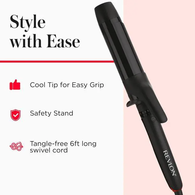 Alt view image 6 of 7 - SmoothStay 1.5" Coconut Oil Infused Curling Iron | Ceramic Curling Iron with Tourmaline Ionic Technology, Loose Soft Curls, Enhanced Shine, Reduced Frizz, Dual Voltage