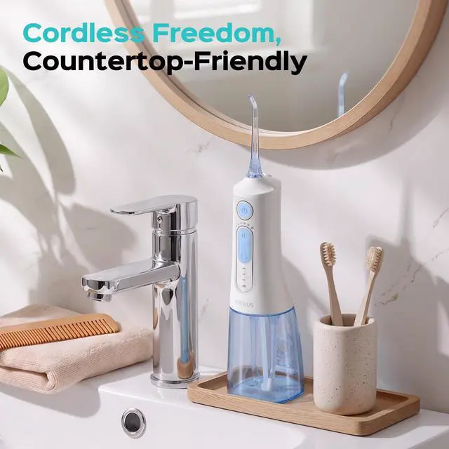 Alt view image 3 of 7 - ADA Accepted C51 Water Dental Flosser for Teeth, 3 Modes 6 Pressure | Water Dental Pick for Orthodontic, Braces, Sensitive Gums, Multiple Users, Compact for Travel Built-in Nozzle Storage, White