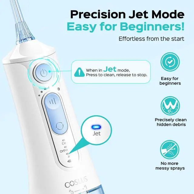 Alt view image 7 of 7 - ADA Accepted C51 Water Dental Flosser for Teeth, 3 Modes 6 Pressure | Water Dental Pick for Orthodontic, Braces, Sensitive Gums, Multiple Users, Compact for Travel Built-in Nozzle Storage, White