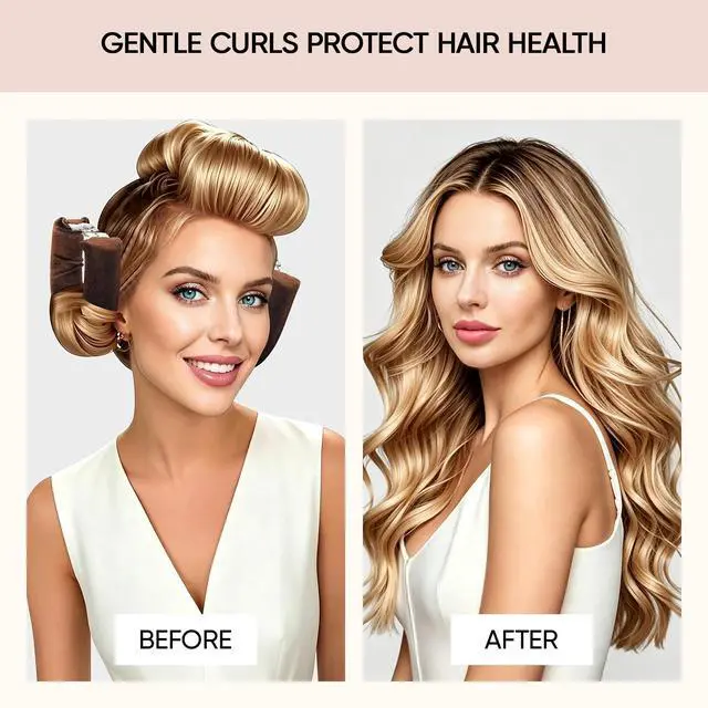Alt view image 4 of 6 - Heatless Curls Overnight Hair Care Set - Jumbo Velvet Hair Curlers | No Heat Hair Rollers for Women, Comfortable Sleep-In Hair Rollers with Satin Scarf, No Heat Damage Curling Rods for All Hair