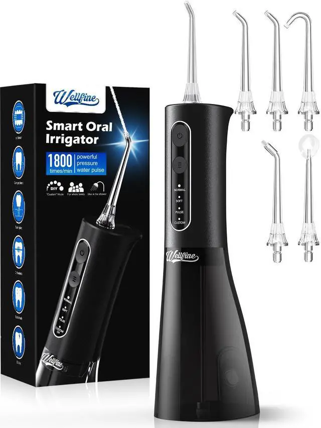 Main image of Water Dental Flosser Teeth Pick: Portable Cordless 4 Modes Flossers Pic 300ML Rechargeable Floss Pik Powerful IPX7 Waterproof Oral Irrigator for Cleaning Gum Care Braces for Home Travel
