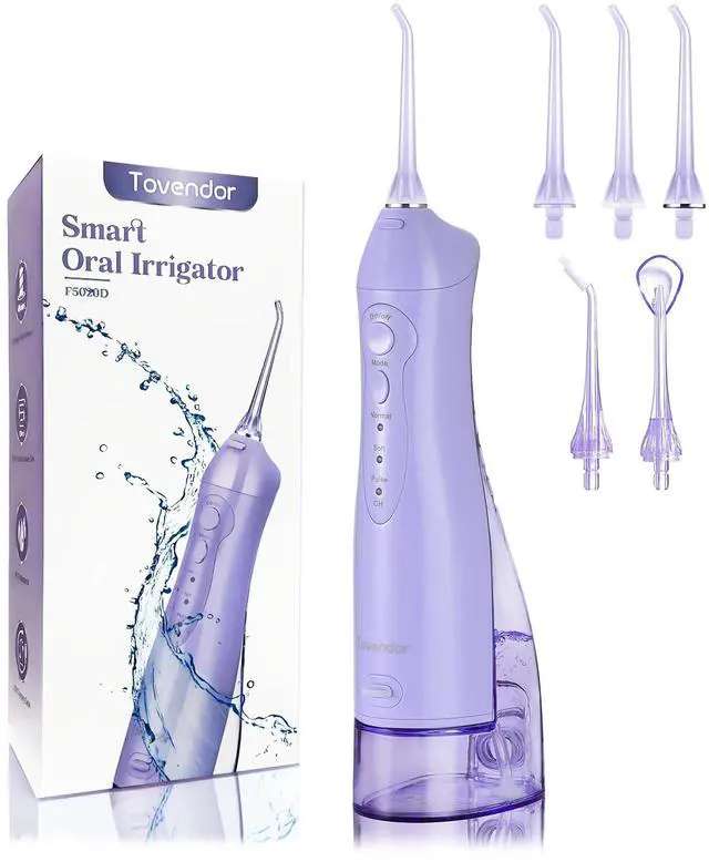 Main image of Electric Water Flosser, Cordless Dental Oral Irrigator for Teeth | 3 Modes, 5 Tips, IPX7 Waterproof 300ML Travel Water Teeth Cleaner for Braces Care Teeth Gums Cleaning, Home Office Daily Use
