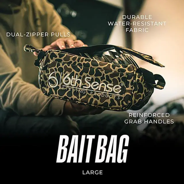 Alt view image 5 of 7 - Bait Bag Fishing Tackle Storage Organizer, Water-Resistant Bag | Water-Resistant Fabric, Dual-Zipper Pulls, Reinforced Grab Handles, Top Contents Label, Soft-Sided Tackle Storage