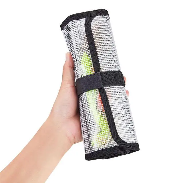 Alt view image 5 of 7 - Roll Up Fishing Lure Wraps Set-25" X 9" Durable Lure Bag 6 Pocket PVC Protective Cover Saltwater Hook Covers Fabric Lure Protector Trolling Lure Tackle Box Large 1 PC