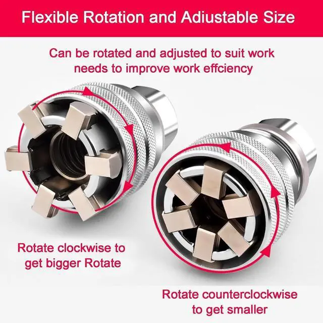 Alt view image 2 of 7 - New 2 Sets Adjustable Universal Socket Wrench Tool Set - Multi-Function 10mm-19mm Universal Maintenance Socket for 3/8" Drive Ratchet, Torque Wrench & Power Drill
