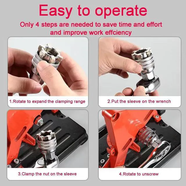 Alt view image 5 of 7 - New 2 Sets Adjustable Universal Socket Wrench Tool Set - Multi-Function 10mm-19mm Universal Maintenance Socket for 3/8" Drive Ratchet, Torque Wrench & Power Drill