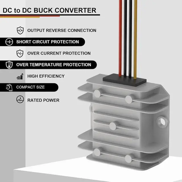 Alt view image 9 of 14 - DROK Waterproof DC to DC Buck Converter - Step Down Converter 11-90V to 5V 6A Voltage Regulator, 12V 24V 36V 48V 60V 72V Power Supply