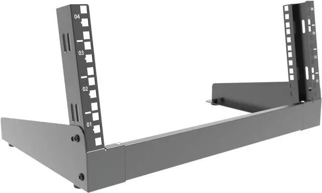 Alt view image 6 of 10 - JINGCHENGMEI 4U Desktop Network Rack 19 inches Small Open Frame Rack 2 Post Free-Standing Tabletop Rack for Server, Patch Panel, Data, AV, IT,Studio or Networking Equipments (4U)