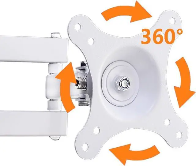 Alt view image 13 of 14 - Nuyoah TV Monitor Wall Mount Rotation Swivel and Tilt Extension for Most 13-32 Inch TV Screens, TV Mount Brackets with Articulating Arms VESA 100x100mm up to 33lbs, White