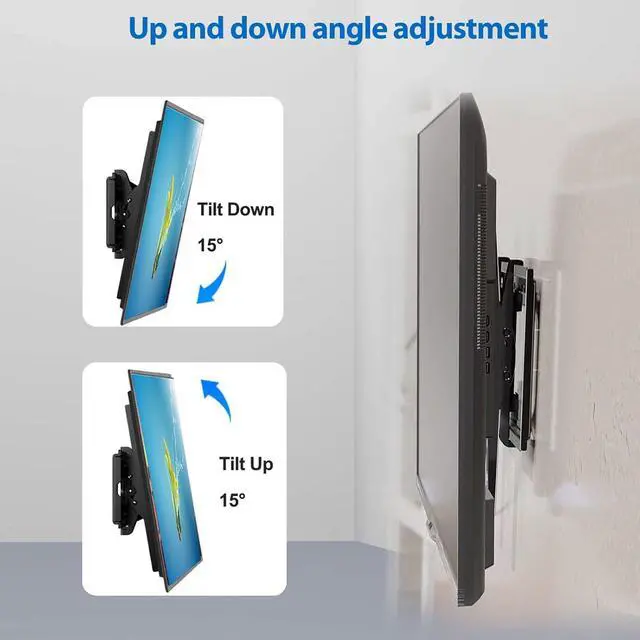 Alt view image 11 of 14 - Tilting TV Mount for Most 32-68",42 43 47 49 50 55 60 65 Inch TV Wall Mount Tilt Up and Down,Holds up to 132lbs with Max VESA 400x400mm,Universal Low Profile Flat Monitor Wall Mount TV Bracket