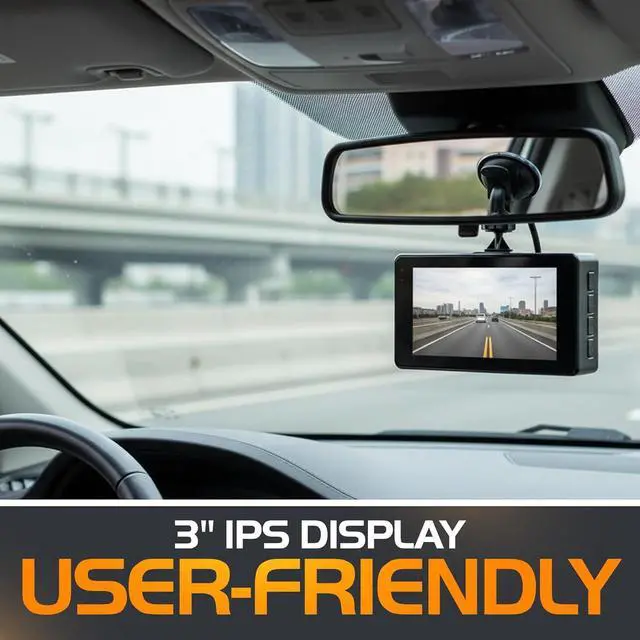 Alt view image 14 of 14 - 4K Front Dash Cam & 2K Rear Full HD Dash Camera for Cars, Included 64GB Card, 170° Wide Angle, Built-in Wi-Fi, 3" IPS Screen, Night Vision, WDR/HDR, 24hr Parking Monitor