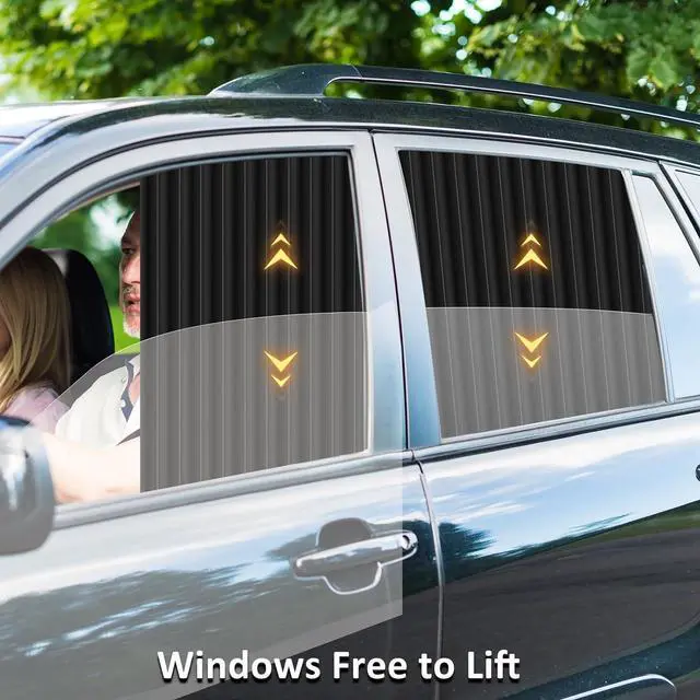 Alt view image 12 of 14 - ZATOOTO 4 PCS Side Window Sun Shade Black Privacy Sunshade - Magnetic Curtain Blinds Covers - Keeps Cooler Screen for Sleeping Camping Accessories