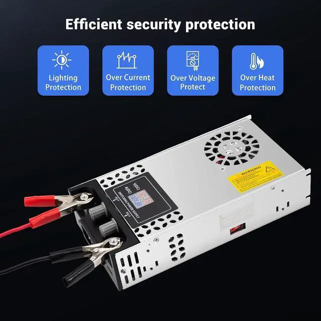 Alt view image 13 of 14 - Adjustable Power Supply with LED Display - AC110V/220V to DC 0-12V Converter 600W 50A Power Supply