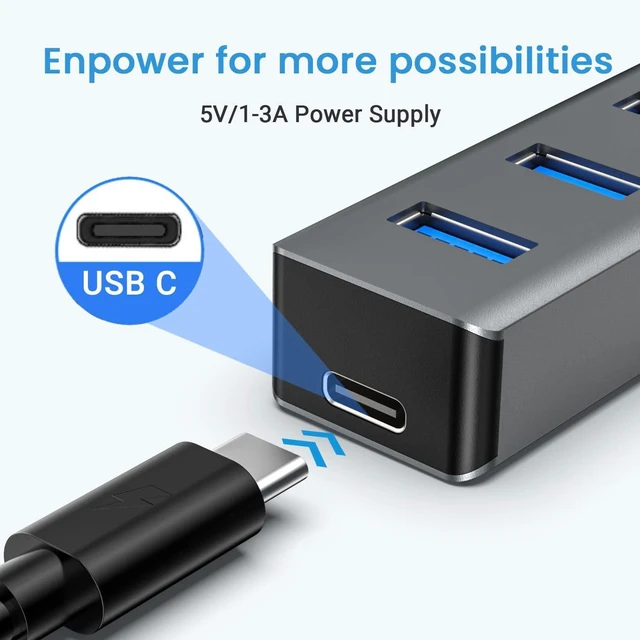 Alt view image 13 of 14 - USB 3.0 hub, atolla 7-Port Multi USB Aluminum hub, 1m Extension Cable USB Splitter, Suitable for PC, Laptop, MacBook Pro, etc.