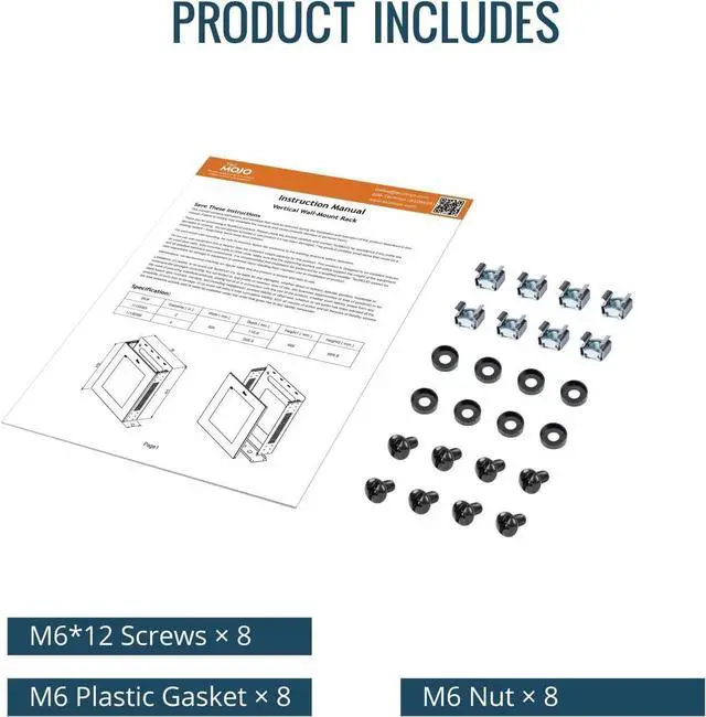 Alt view image 12 of 12 - Tecmojo 2U Vertical/Horizontal Wall Mountable Server Rack, with Vented Enclosure for 19" IT Equipment, Cable Modems, Telecom, A/V, Black