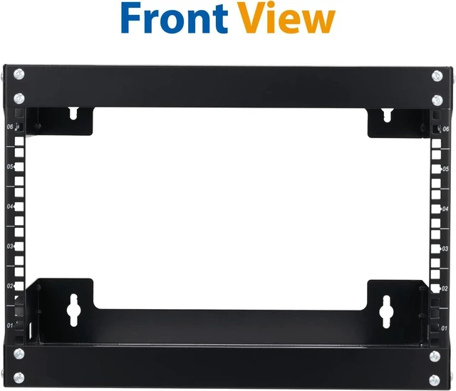 Alt view image 10 of 14 - 6U Wall Mount Rack Open Frame 19 Inch Server Equipment Network Cabinet 18 inches Depth Black by Tedgetal