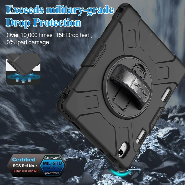 Alt view image 11 of 14 - SUPFIVES Case for iPad (A16) 11th/10th Generation 2022/2025, Full-Body Drop Protection Cover for iPad 10th Gen 10.9/11 inch with Screen Protector, 360° Rotate Stand, Shoulder Strap, Pencil Holder