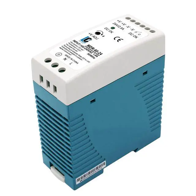Alt view image 14 of 14 - DIn Rail DC 24V Switching Power Supply MDR 60W Rail Type(Input:100-240VAC,Output:24VDC,50/60HZ) Switch Converter (24V 2.5A)