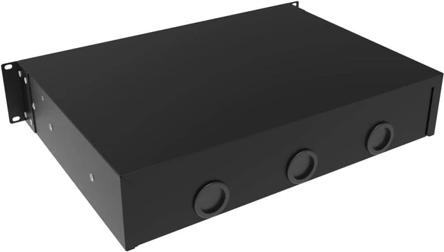 Alt view image 13 of 13 - 2U Server Cabinet Case 19 Inch Rack Mount Lockable Drawer with Key, 12.6 Inch Depth (2U)