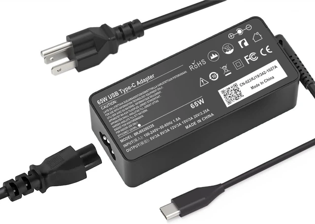 Alt view image 6 of 10 - 65W USB C Laptop Charger Fit for Dell Chromebook/Latitude/Inspiron/XPS Laptop, Chromebook 3100 3110 and More USB Type C Power Adapter